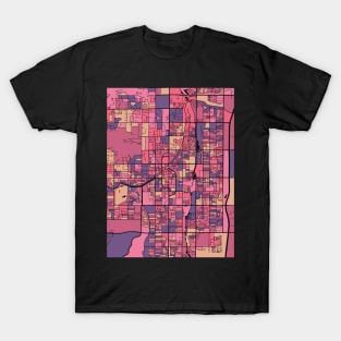 Scottsdale Map Pattern in Purple & Pink T-Shirt